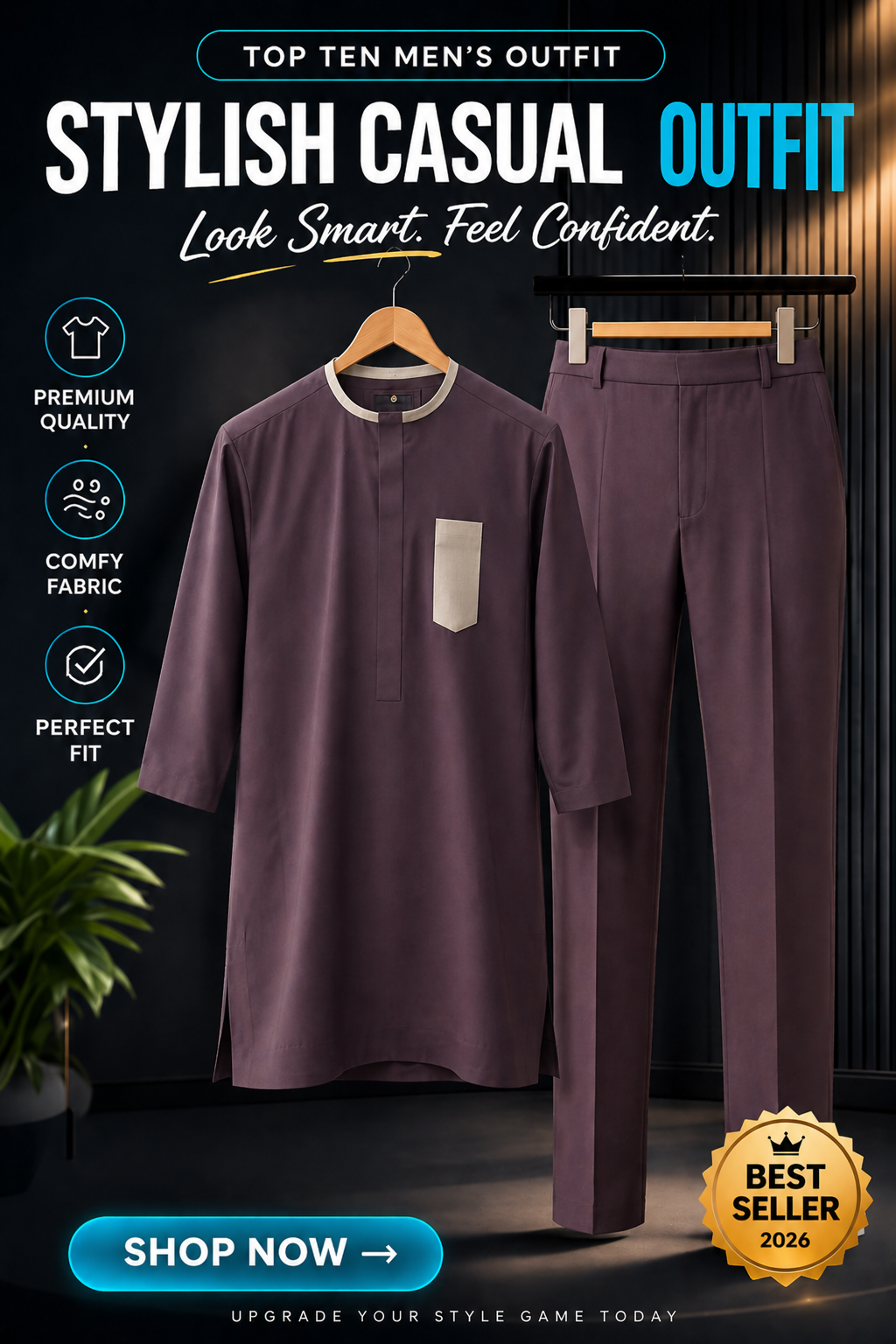 Modern Men's Senator Wear: Custom African Attire,(ID23)