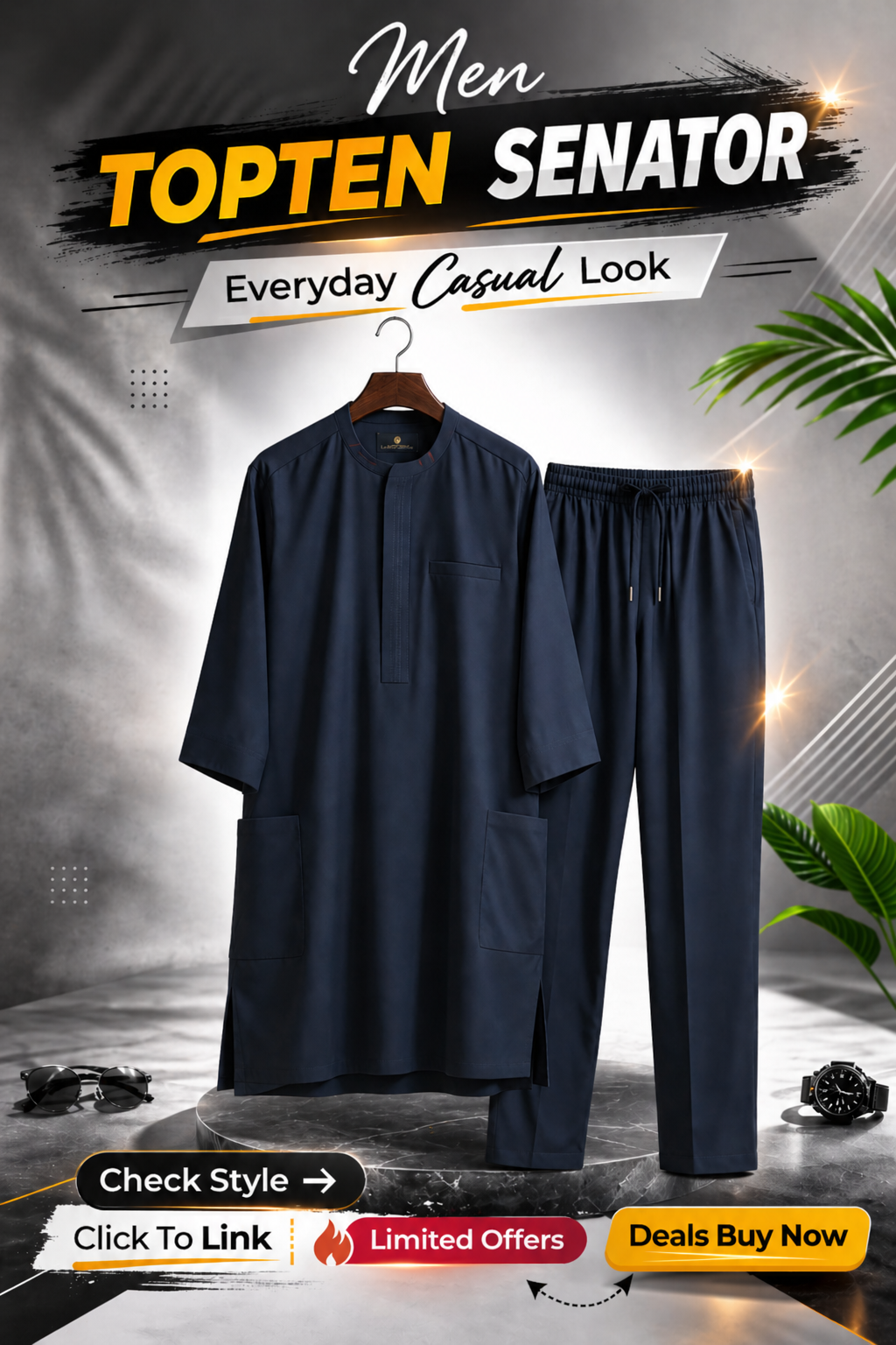 Modern African Men Senator, Custom Senator, Formal Traditional Attire,(ID32)