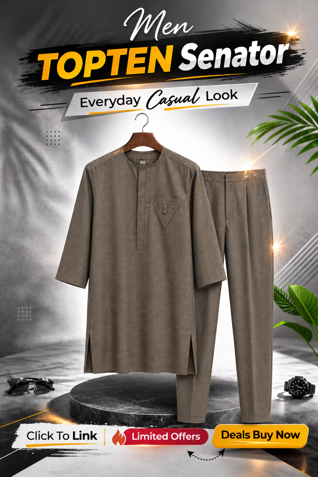 Traditional Nigerian Men's Outfit - Custom African Attire,(ID5) Image 2