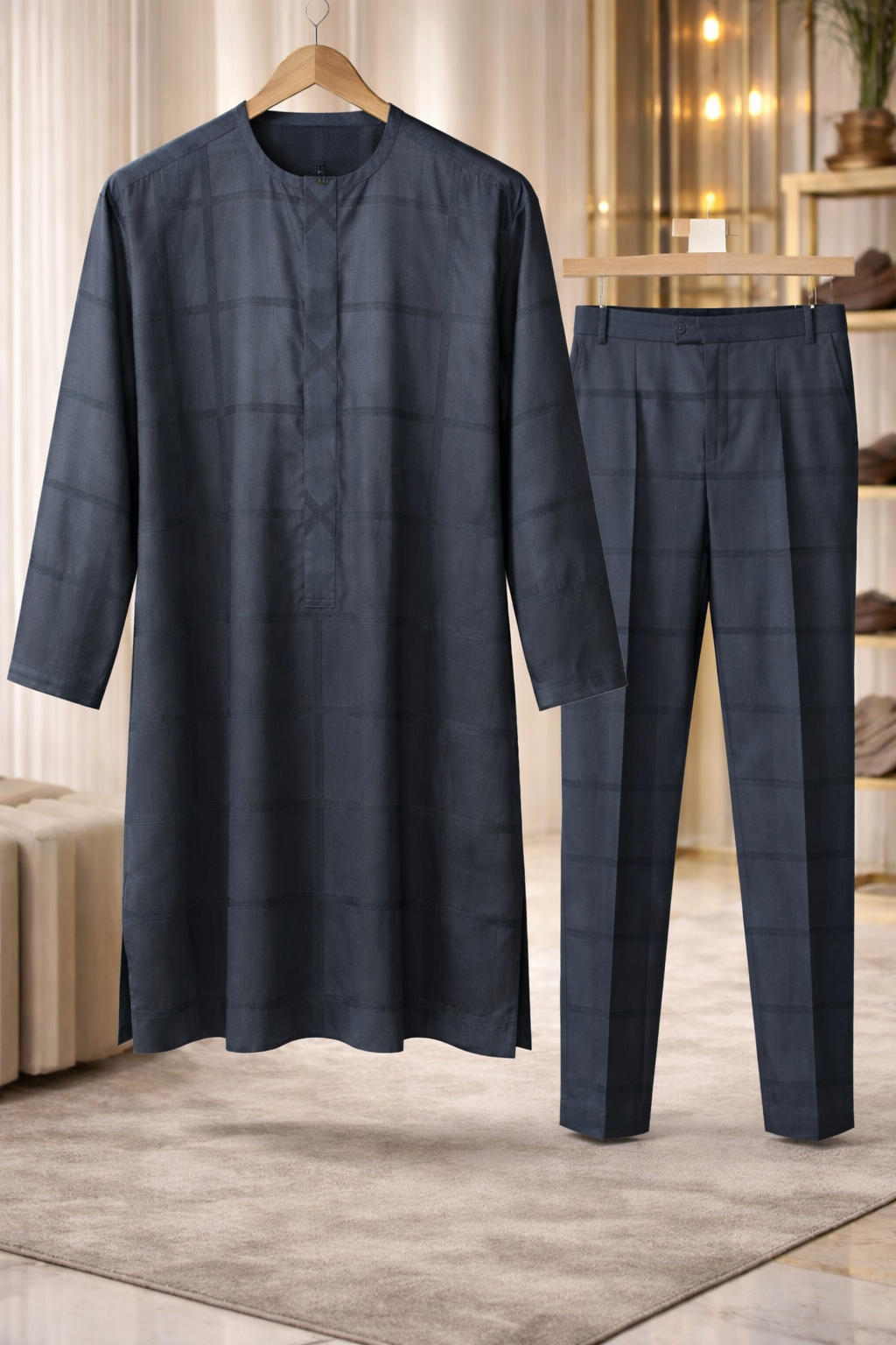 Men's Senator Wear - African Nigerian Men's Traditional Party Outfit.,(ID14) Image 2