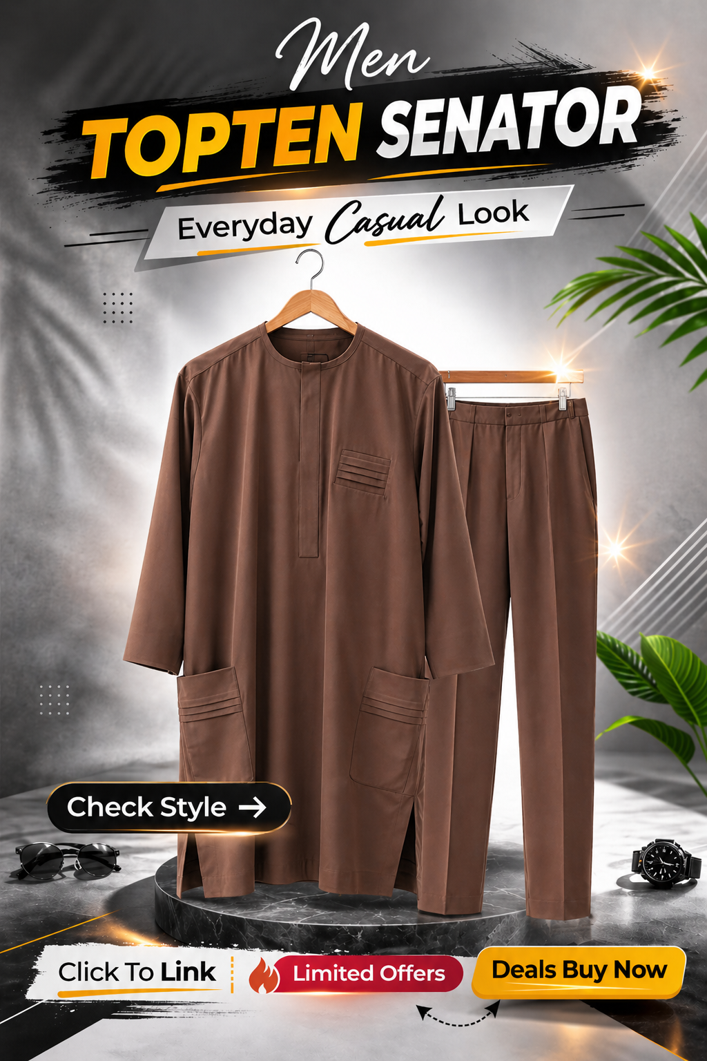 Modern African Men Senator, Custom Senator, Formal Traditional Attire,(ID22)