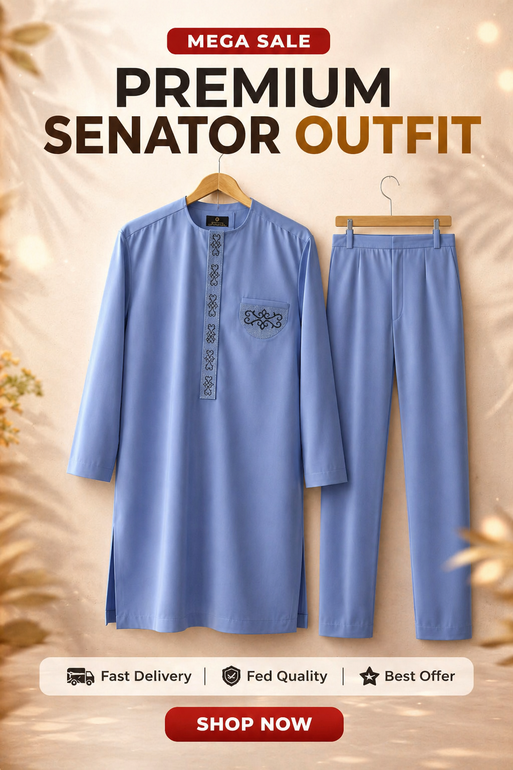 African Men Senator, Custom Senator, Formal Traditional Attire,(ID1)
